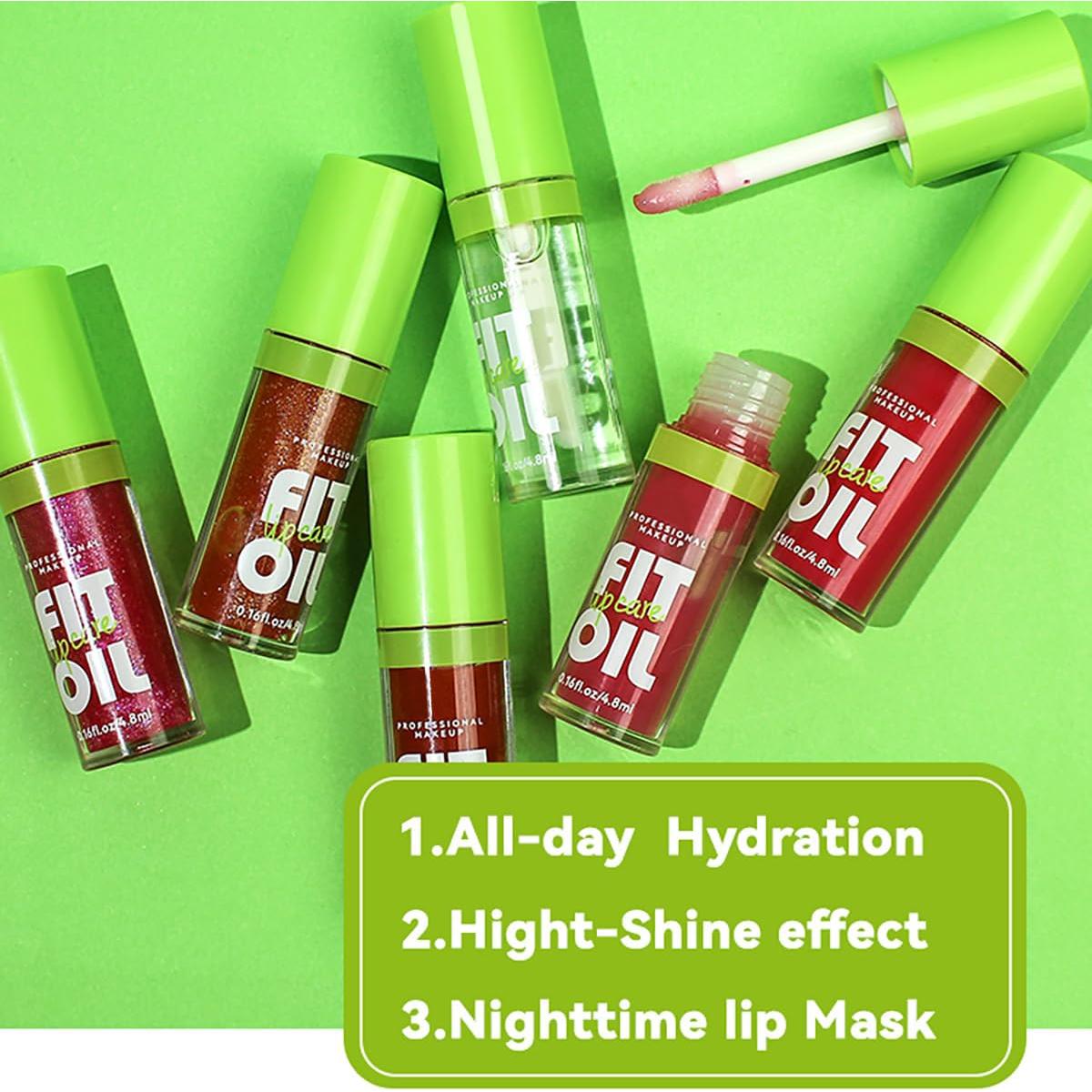 Aceite de Labios Hidratante Tiejdhr - Set A, 4 Colores, No Pegajoso