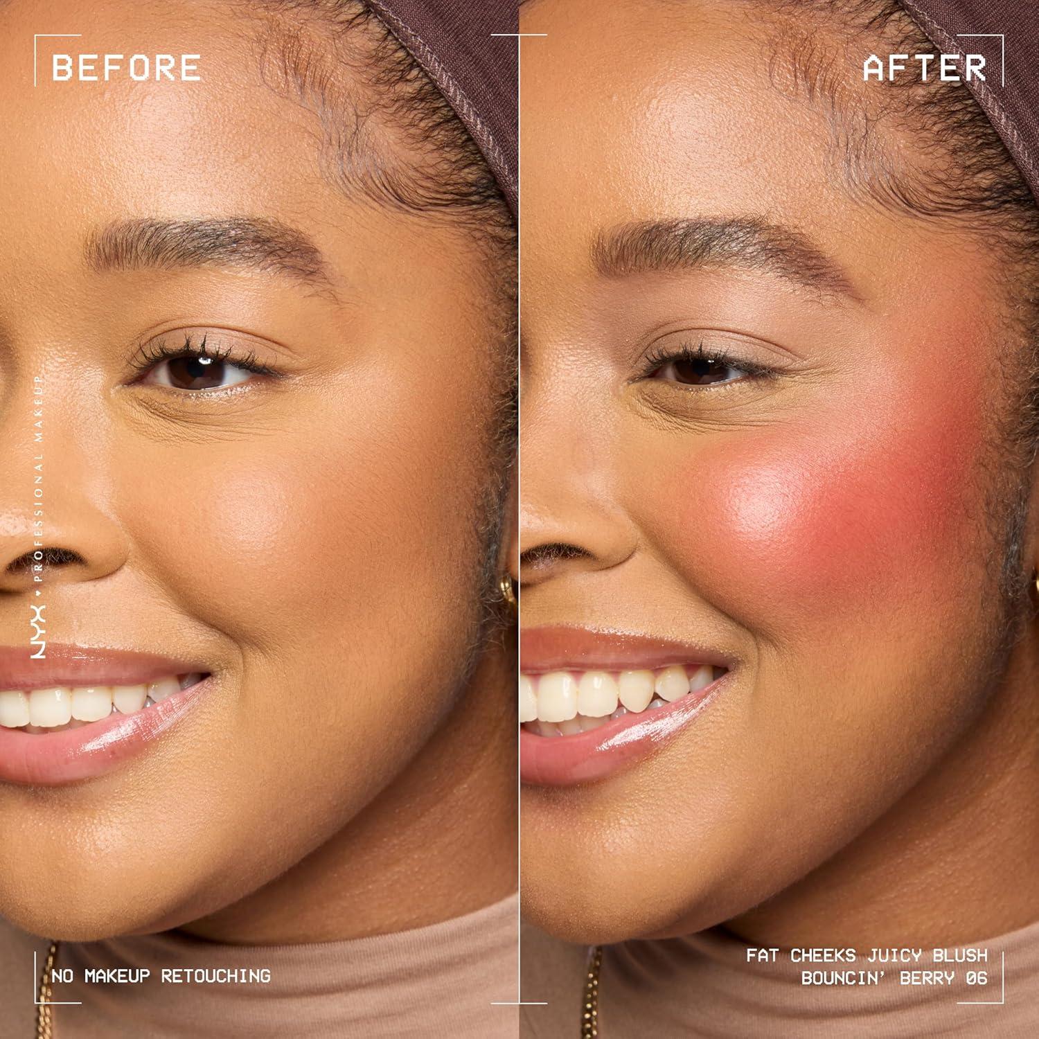 Rubor Líquido Brillante NYX Fat Cheeks 7.62g Bouncin Berry