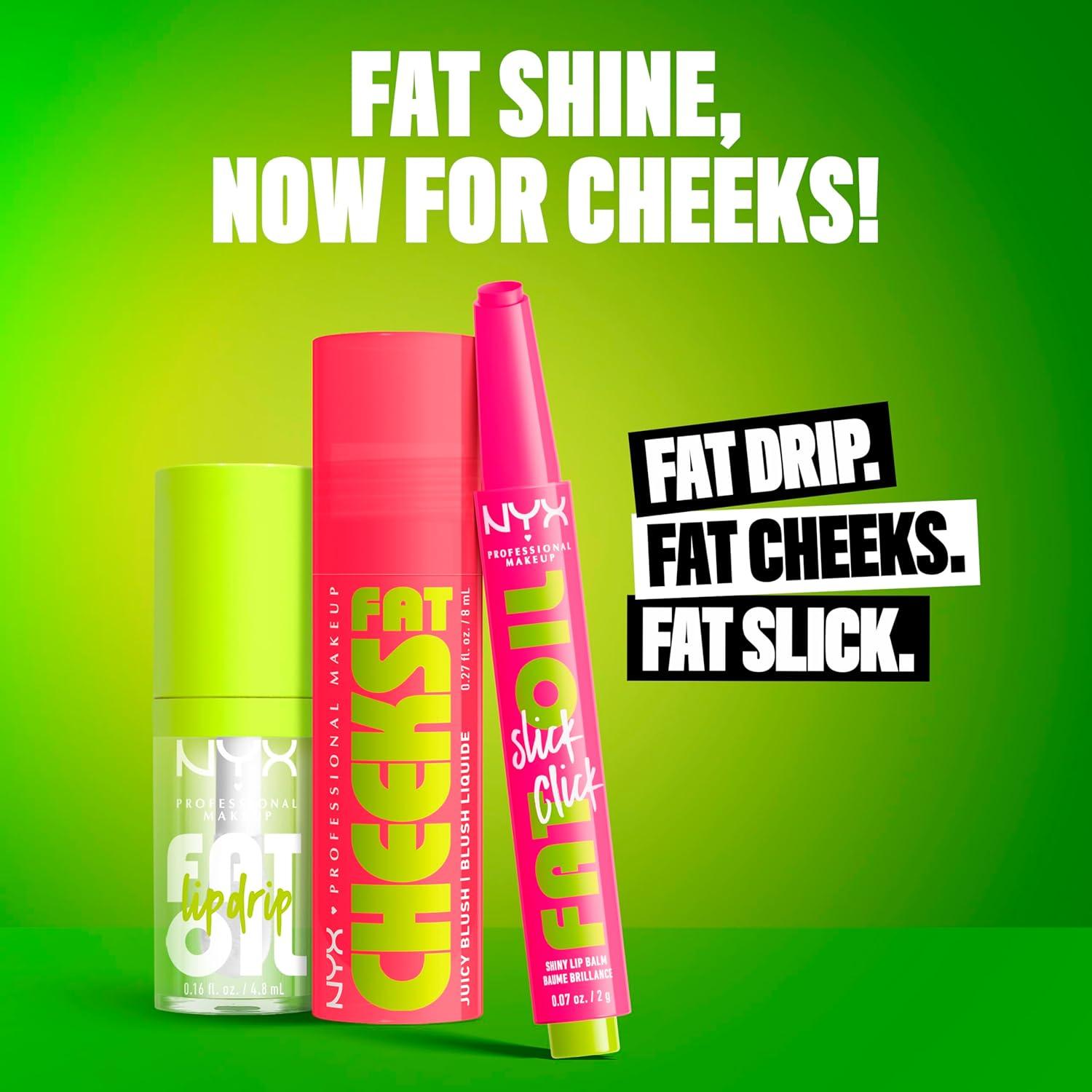 Rubor Líquido Brillante NYX Fat Cheeks 7.62g Bouncin Berry