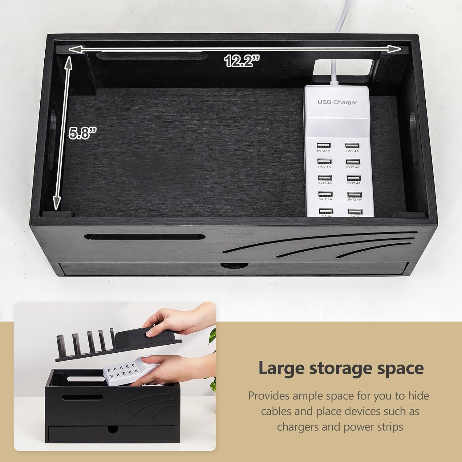 Estación de Carga de Bambú Homde con 6 Ranuras Organizador