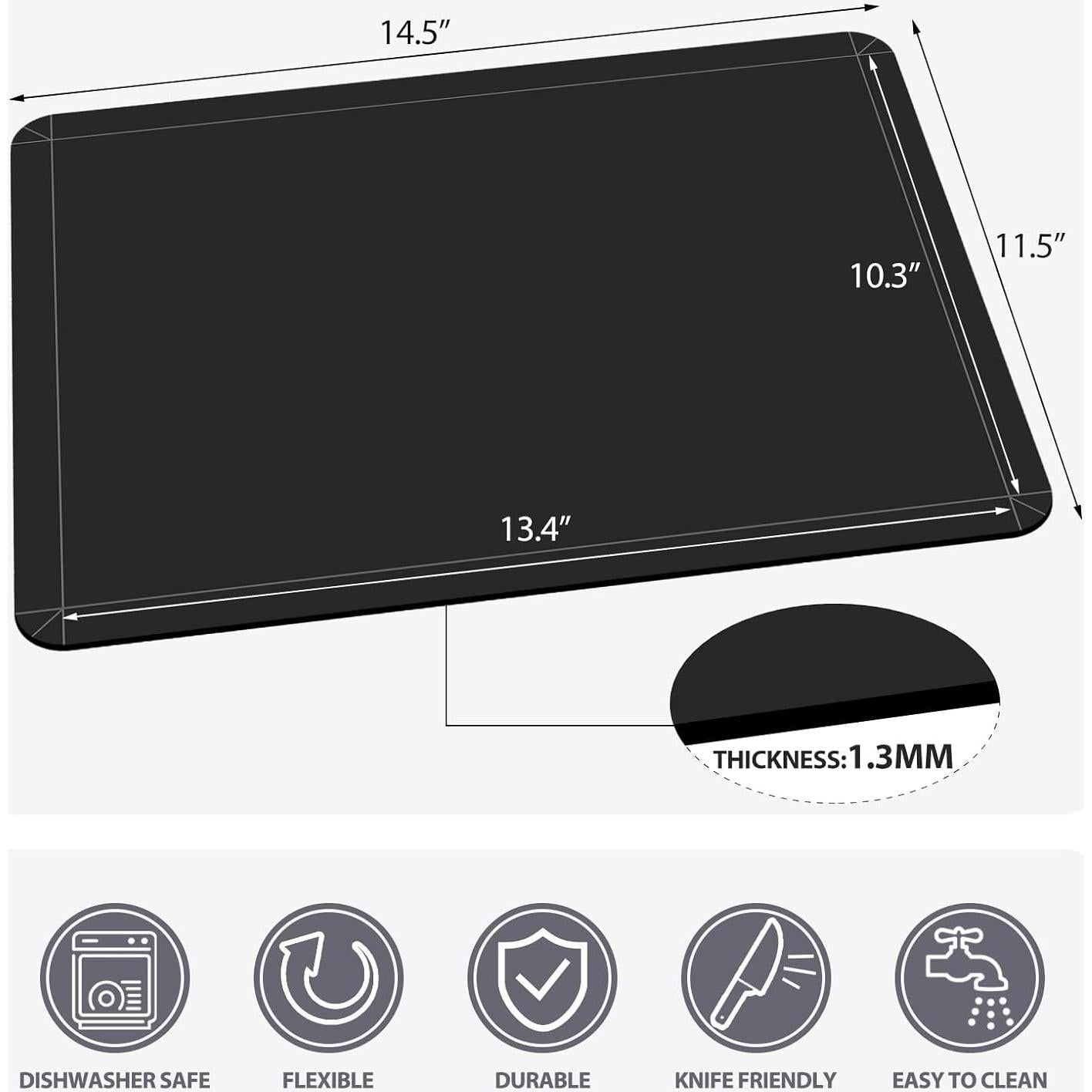 Set de 3 Tableros de Cortar Flexibles WK Negros 36.8x29.2cm