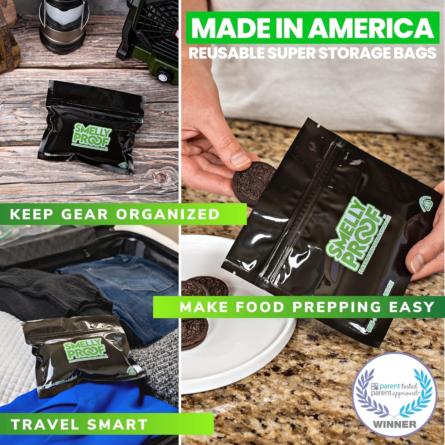 10 Bolsas Reutilizables Smelly Proof a Prueba de Olores 15.24x10.16cm