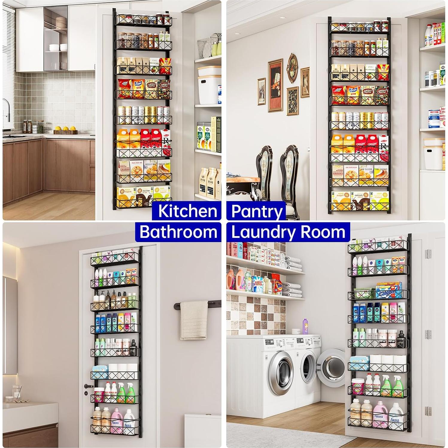 Organizador de Puerta MIAOLI 8 Niveles Negro Ajustable