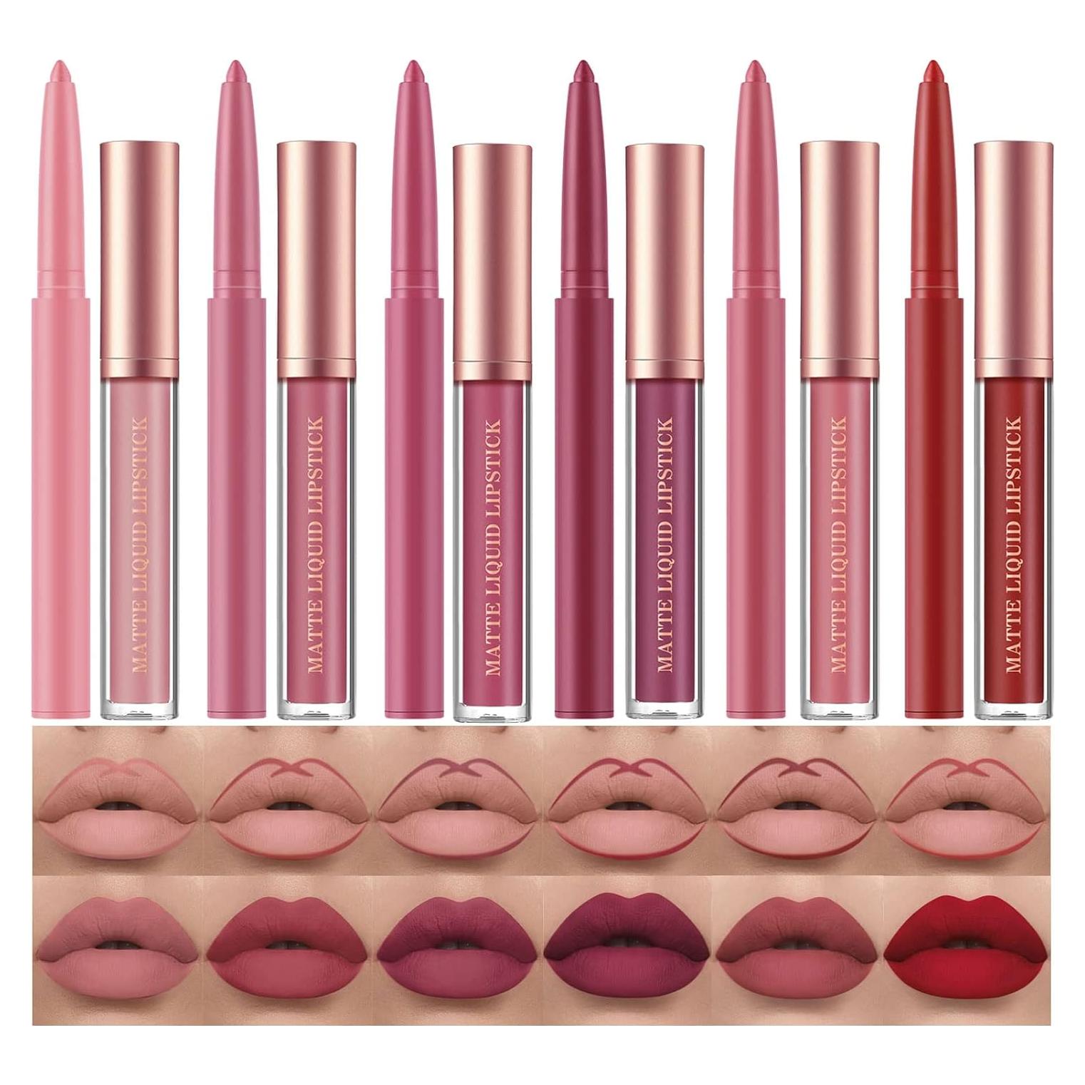 Set de Maquillaje BestLand 12 Piezas: 6 Pintalabios Mate y Lápices