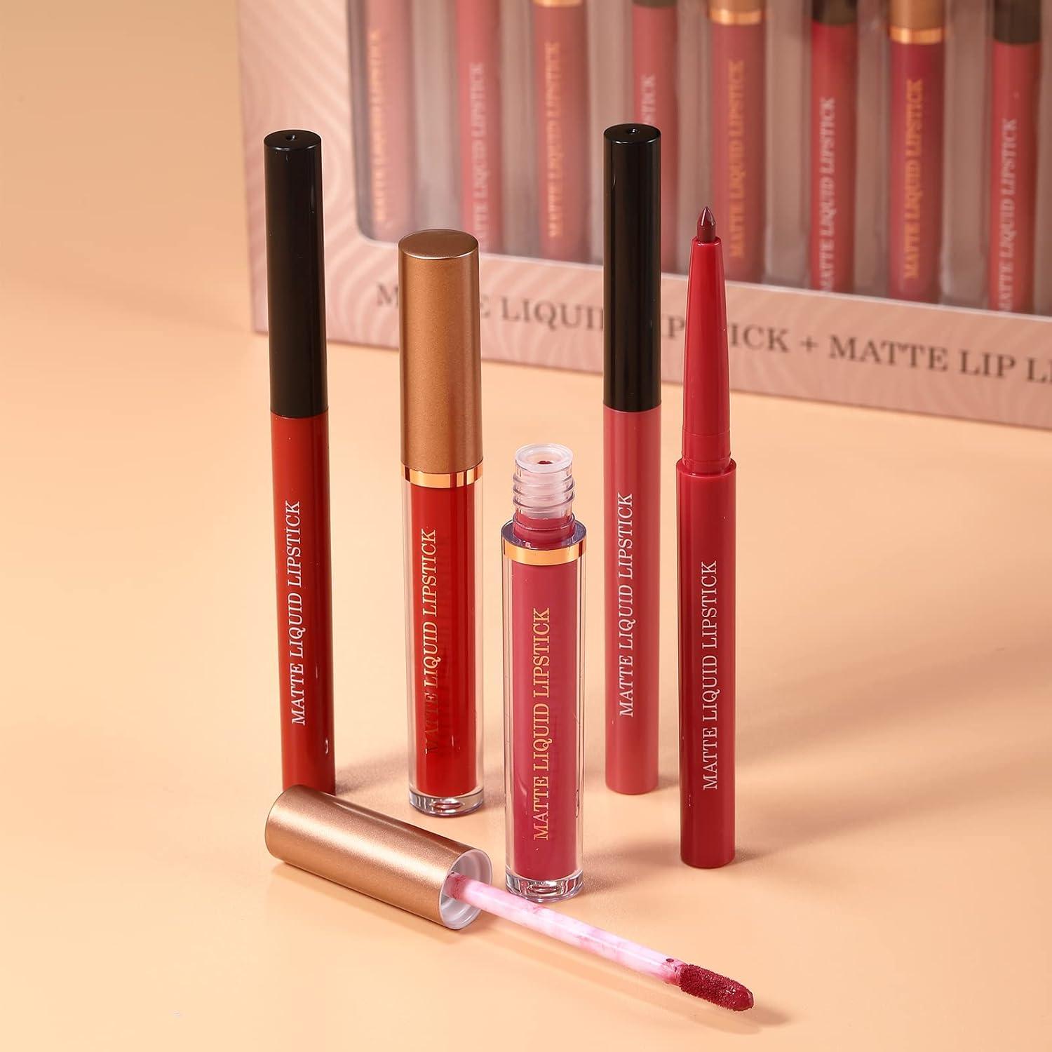 Set de Maquillaje BestLand 12 Piezas: 6 Pintalabios Mate y Lápices