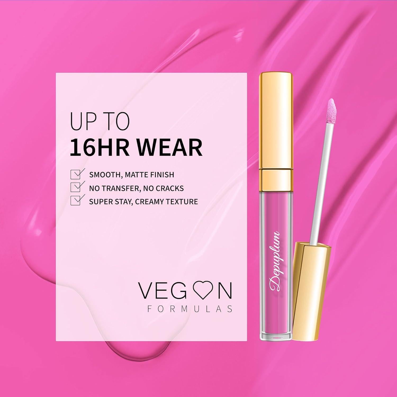 Lápiz Labial Mate Depuplum DM28 Rosa Fruta 17.86g Larga Duración