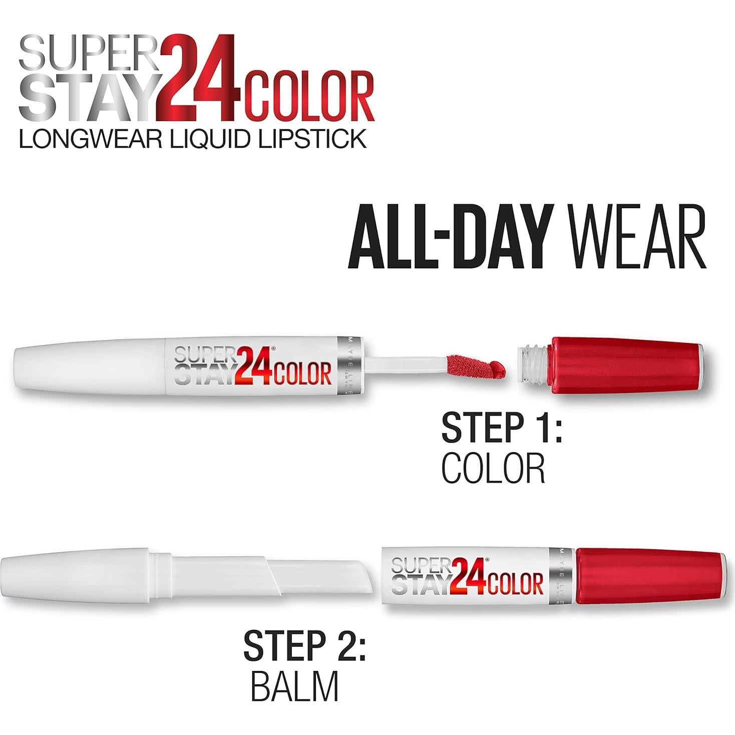 Maquillaje de Labios Líquido Maybelline SuperStay 24 Rojo Firme