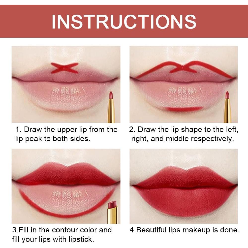 Set de Lápiz Labial y Delineador Kaely 30 Unidades Color Ciruela