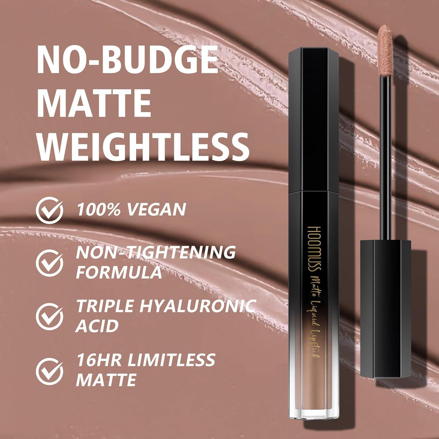 Lápiz Labial Mate HOOMUSS M61 Latte Nude 9g - Larga Duración