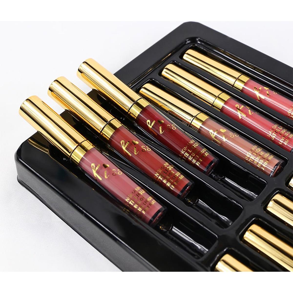 Conjunto de lápiz labial líquido PRALOVIXAE 12 colores mate