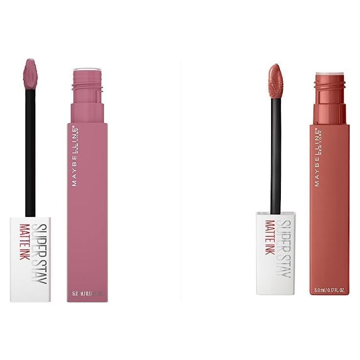 Pintalabios Líquido Maybelline Super Stay Matte Ink 2 Piezas - Rojo Claro y Rosa Malva