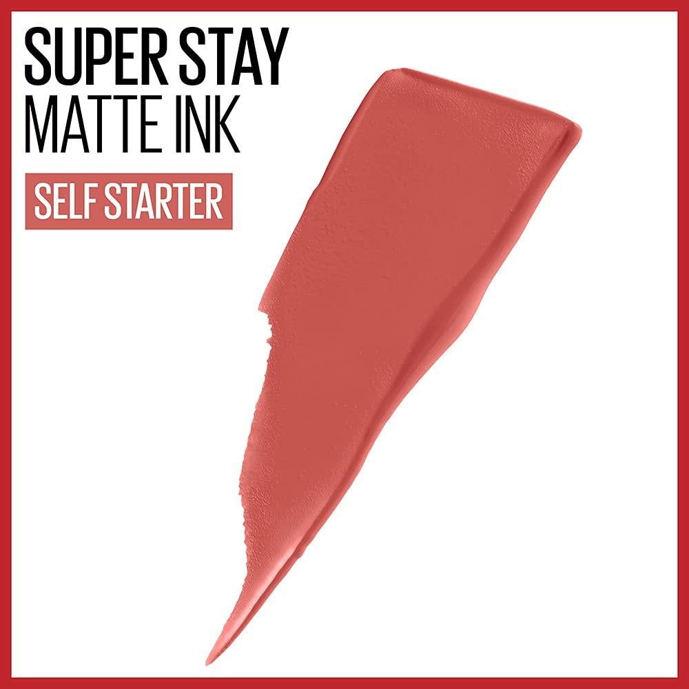 Pintalabios Líquido Maybelline Super Stay Matte Ink 2 Piezas - Rojo Claro y Rosa Malva