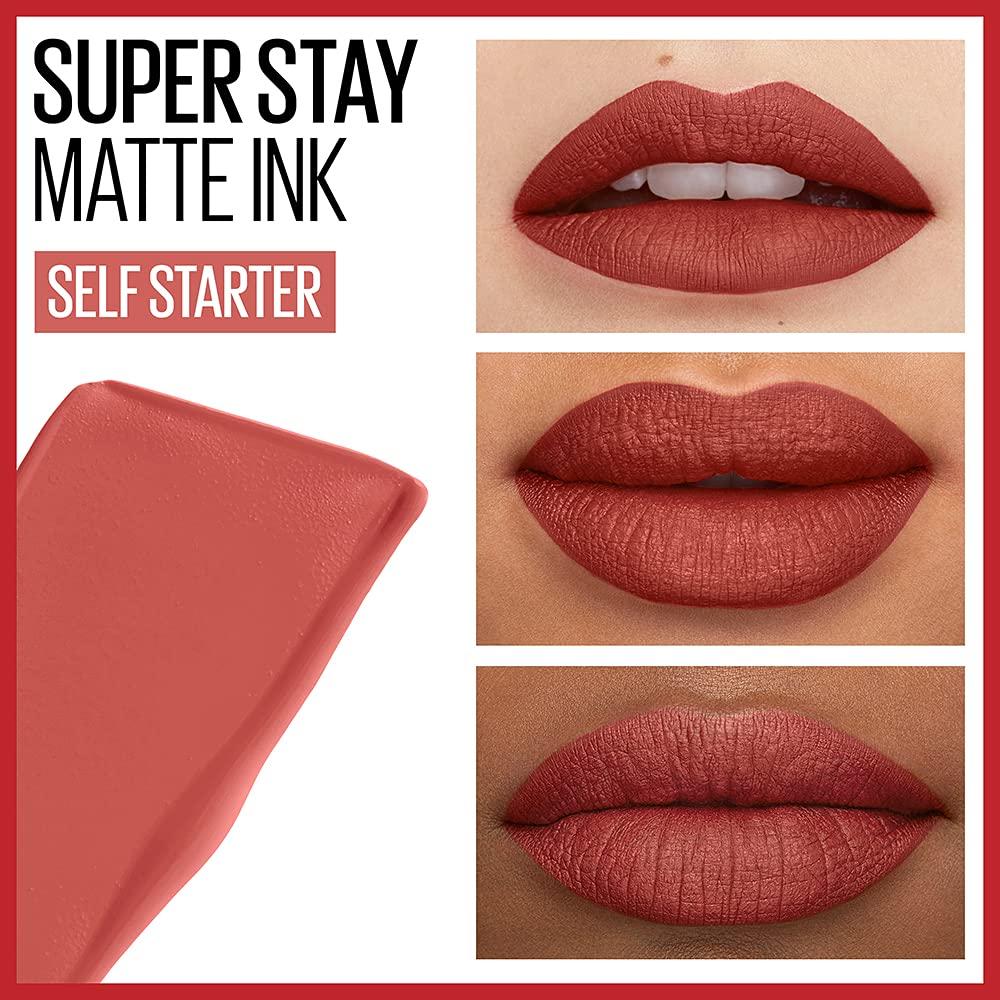 Pintalabios Líquido Maybelline Super Stay Matte Ink 2 Piezas - Rojo Claro y Rosa Malva