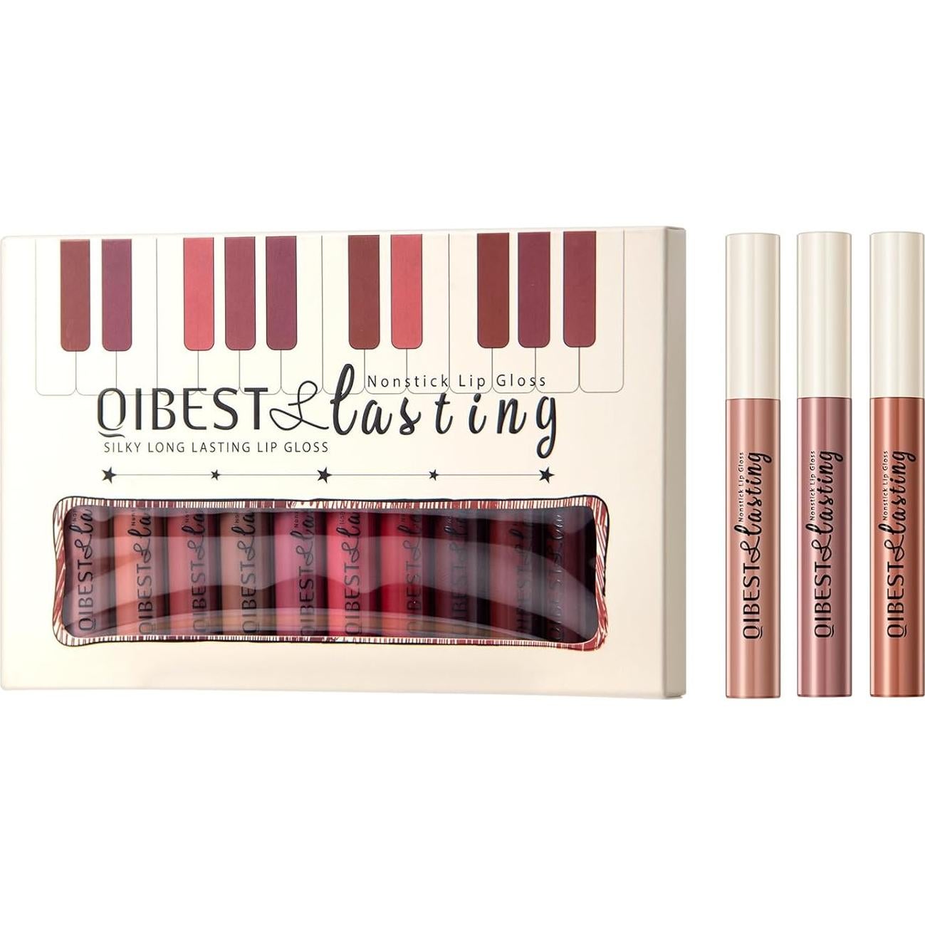 Juego de 12 Pintalabios Líquido Mate LEPKE 30 ml Larga Duración