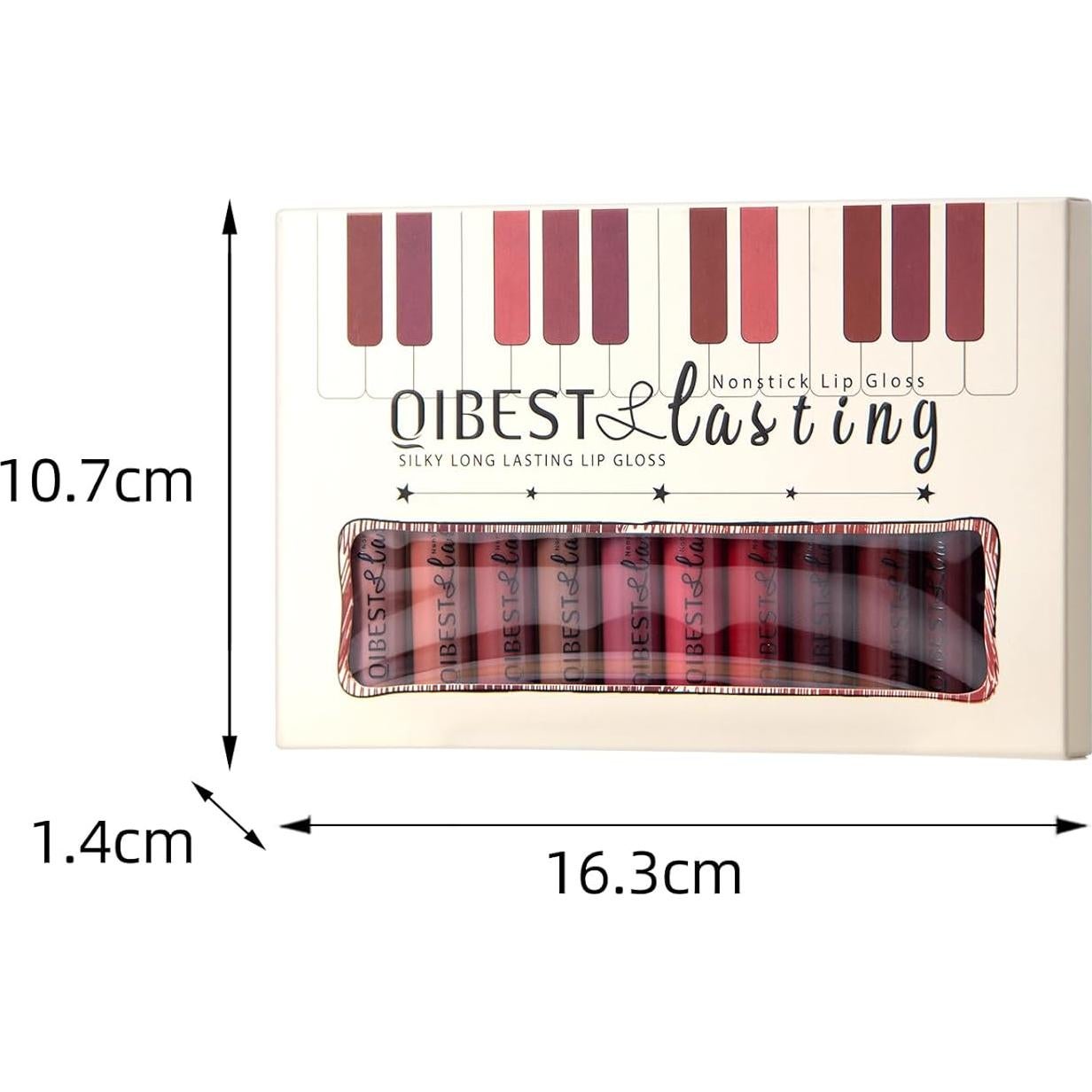 Juego de 12 Pintalabios Líquido Mate LEPKE 30 ml Larga Duración