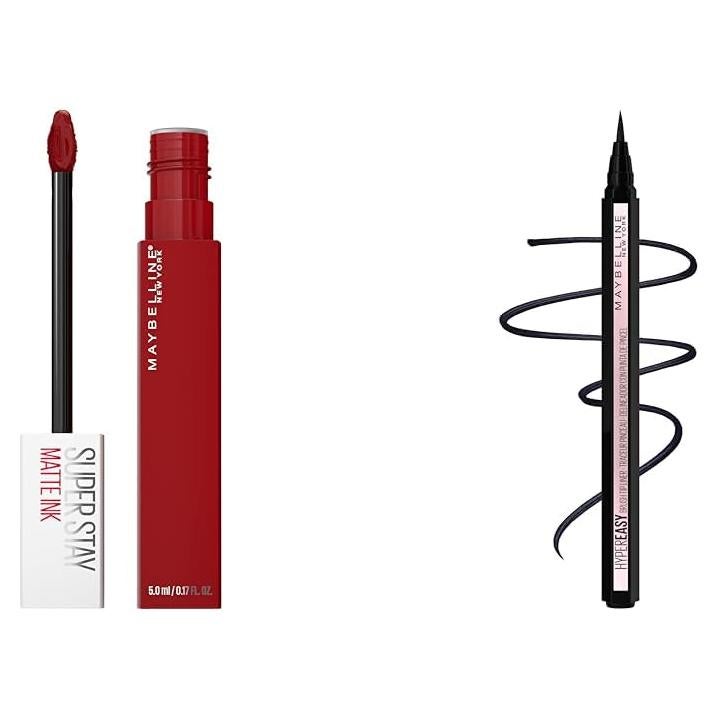 Labial Líquido Maybelline Super Stay Matte Ink 16H + Delineador Líquido
