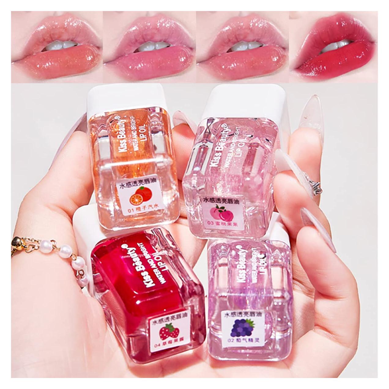 Kit de Aceite Labial Hidratante Alisesun - 4 Piezas Fruta