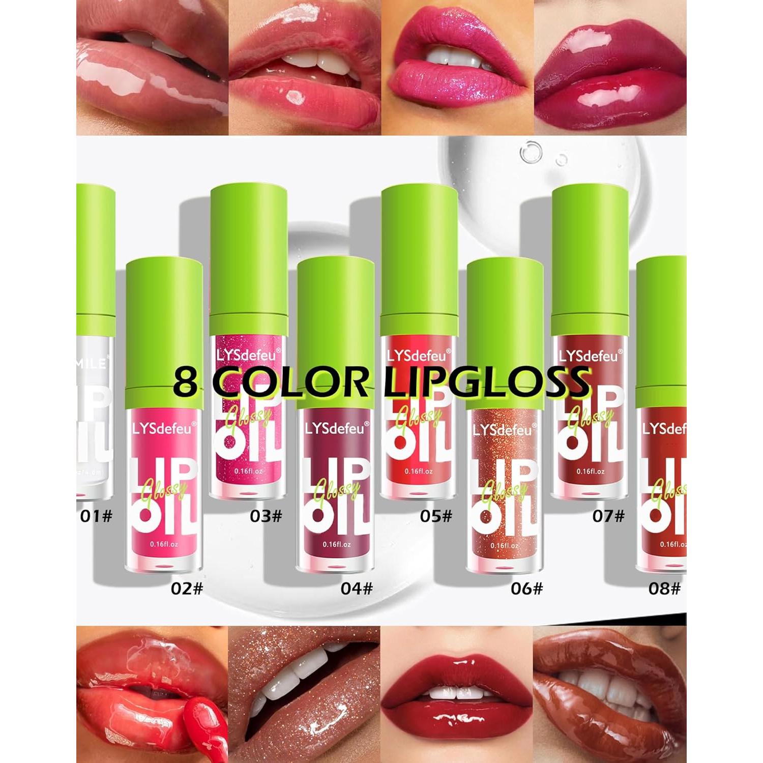 Set de 6 Aceites de Labios Hidratantes LYSdefeu - Brillo y Color