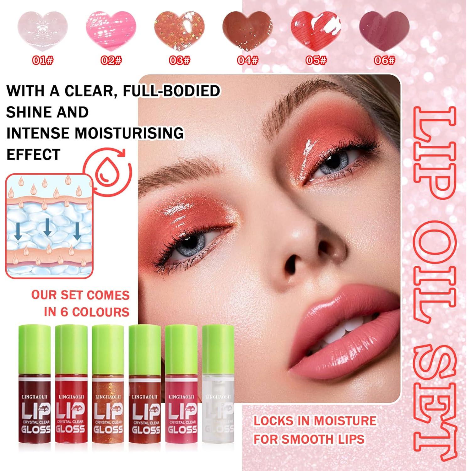 Juego de Aceite Labial Hidratante LingHaoLH - 6 Colores
