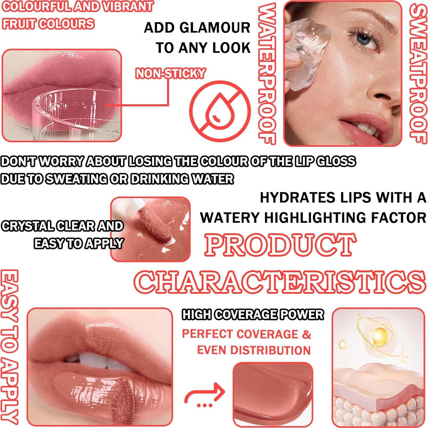 Juego de Aceite Labial Hidratante LingHaoLH - 6 Colores