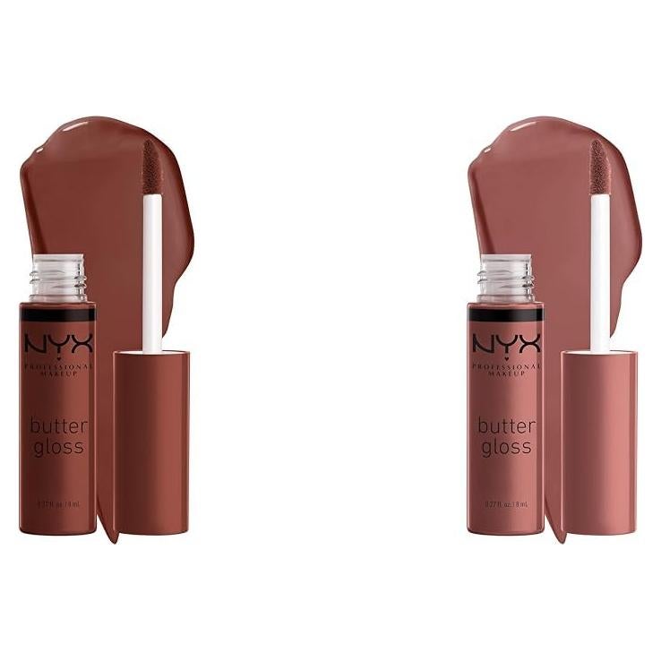 Paquete Brillo Labial NYX Butter Gloss 2 Tonos - Brownie Drip y Spiked Toffee