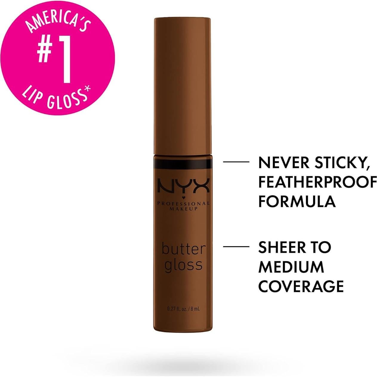 Brillo Labial NYX Butter Gloss 2 Tonos Azúcar Moreno