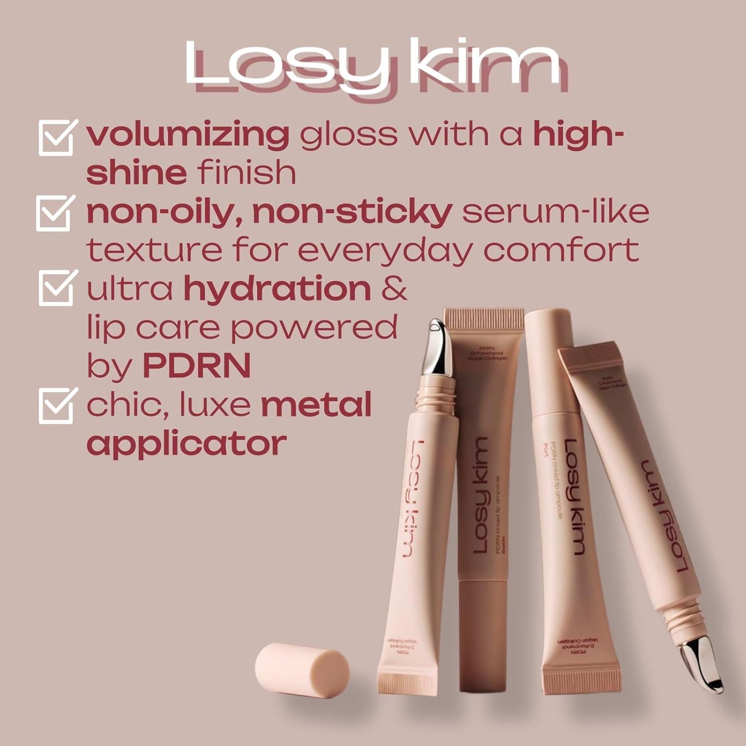 Suero Labial Tinte PDRN Losy Kim - Brillo Alto 9.6 g