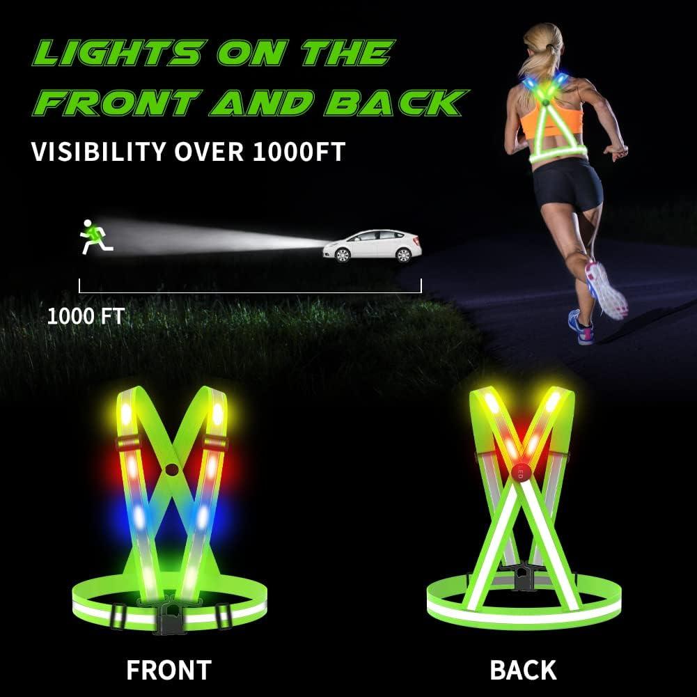 Chaleco Reflectante LED BAOBICUTE Recargable USB Ajustable