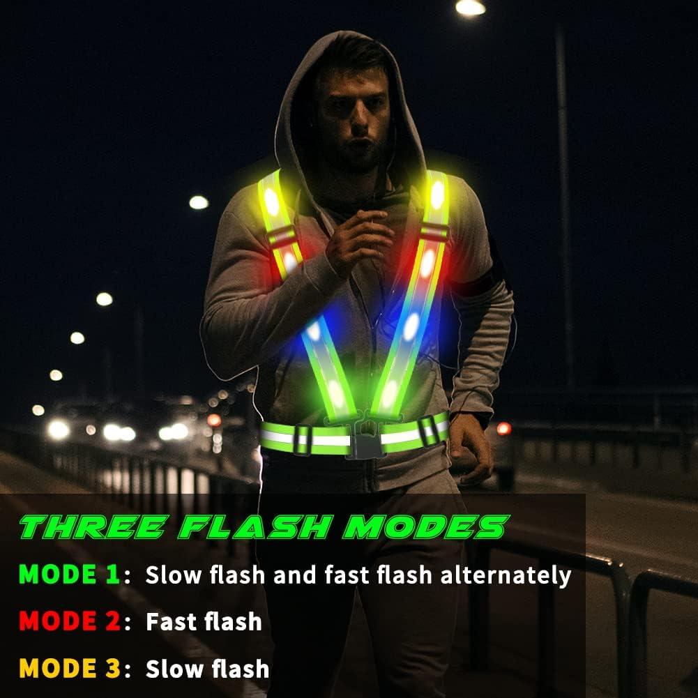 Chaleco Reflectante LED BAOBICUTE Recargable USB Ajustable