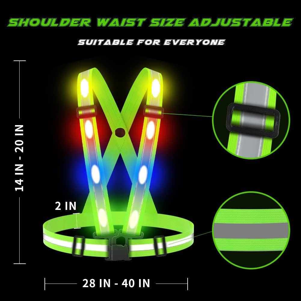 Chaleco Reflectante LED BAOBICUTE Recargable USB Ajustable