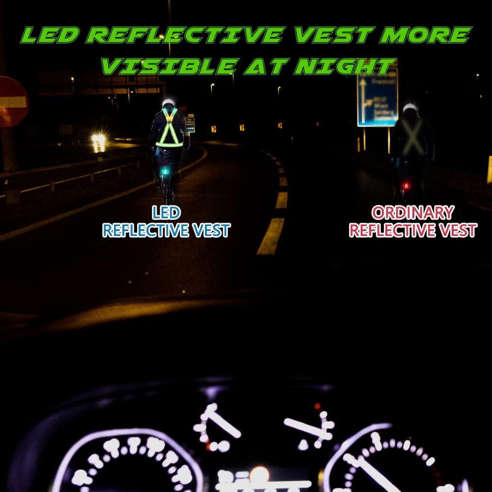 Chaleco Reflectante LED BAOBICUTE Recargable USB Ajustable