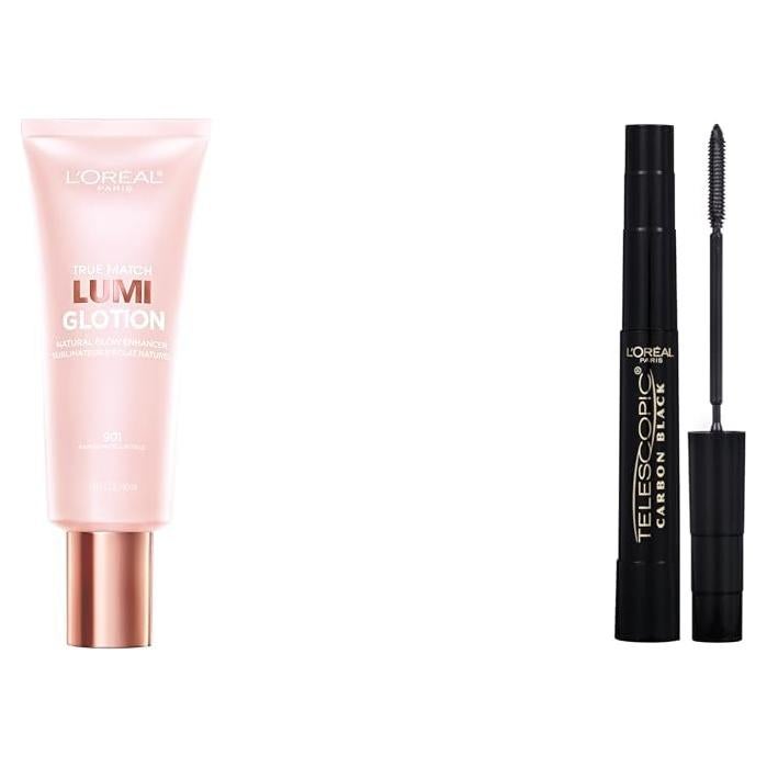 Paquete Maquillaje L'Oréal Paris: Lumi Glotion 38.1g + Máscara Telescópica 7.6g