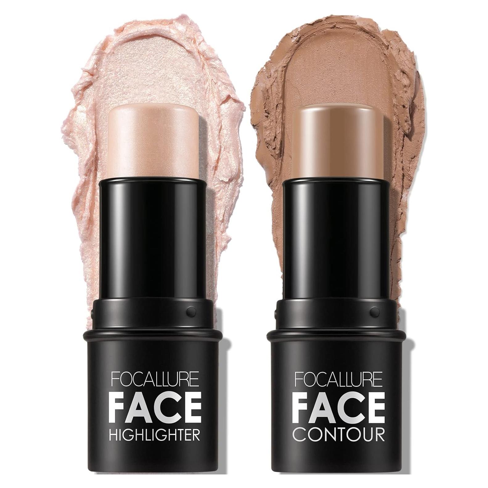 Lápiz de Contorno FOCALLURE 2 Pcs Hidratante Claro-Medio