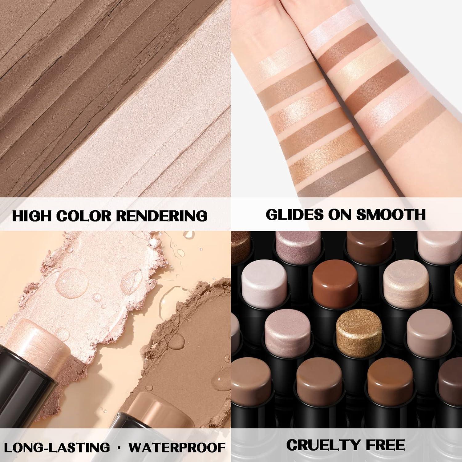 Lápiz de Contorno FOCALLURE 2 Pcs Hidratante Claro-Medio