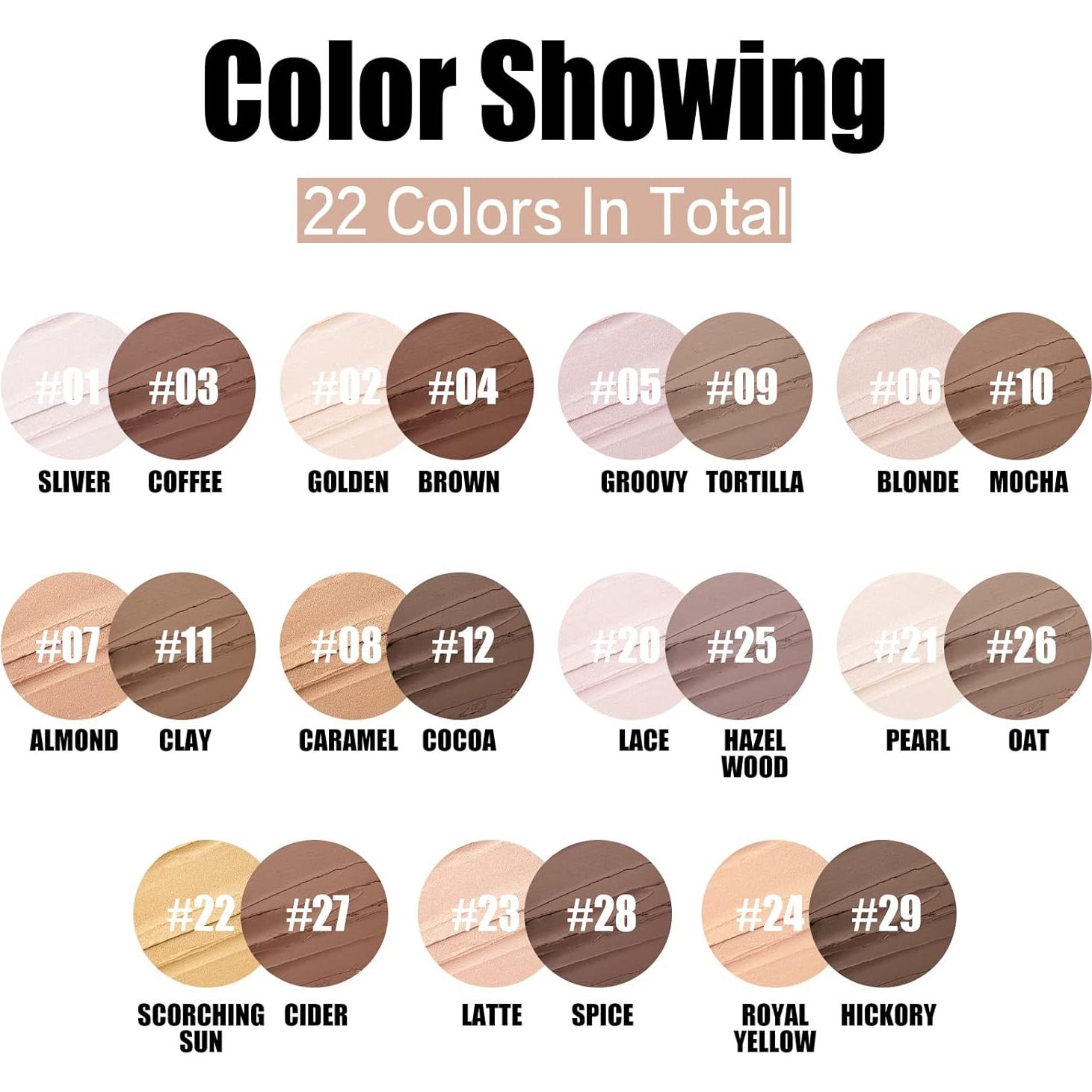 Lápiz de Contorno FOCALLURE 2 Pcs Hidratante Claro-Medio