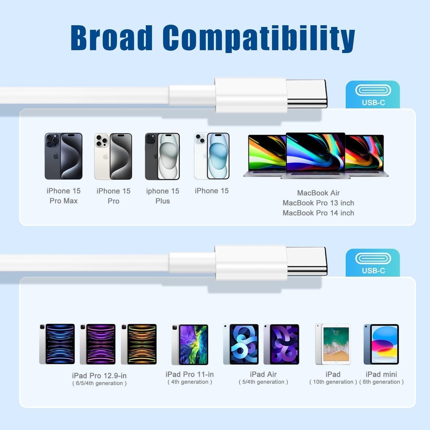 Cable de carga rápida USB C a C 1.83m 60W Pukerehab