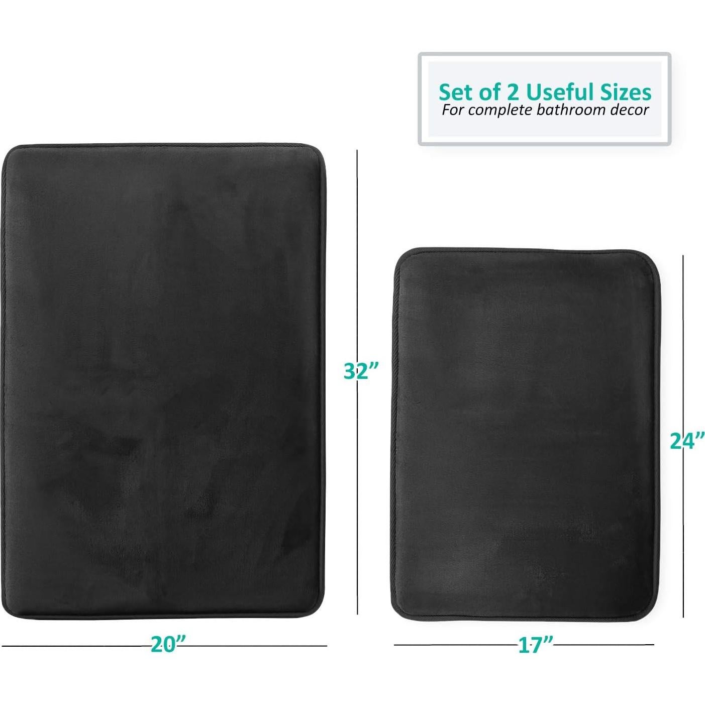 Juego de Alfombrillas de Baño Clara Clark 2 Piezas Antideslizantes