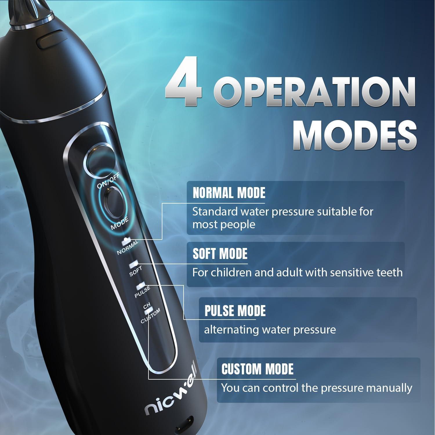 Irrigador Dental Inalámbrico Nicwell F5025 4 Modos IPX7 200ml