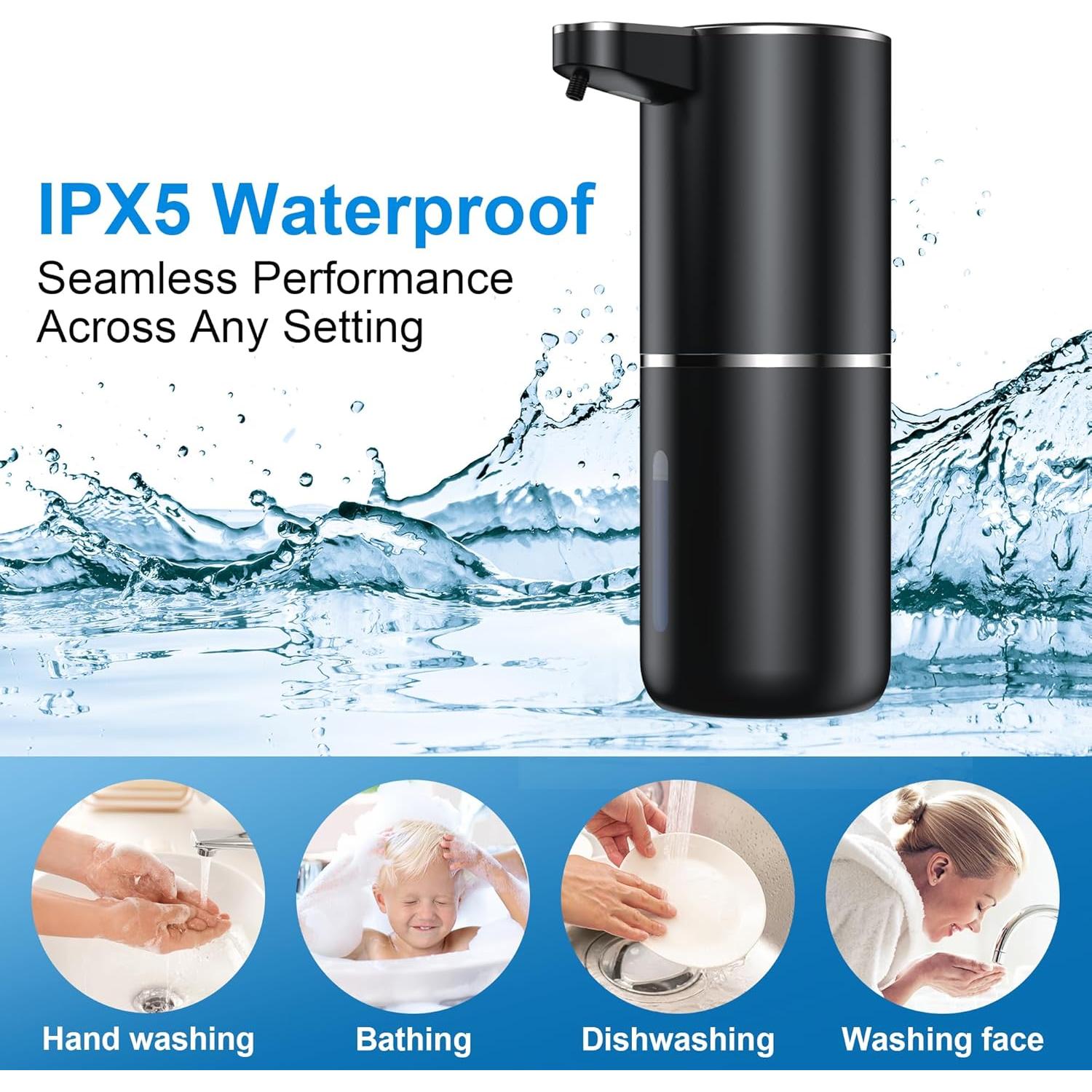 Dispensador Automático de Jabón Espumoso Fantictas 380ml Negro