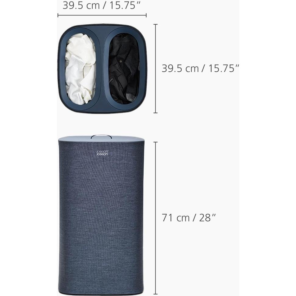 Cesto de Ropa Joseph Joseph 60L con 2 Bolsas Removibles - Negro