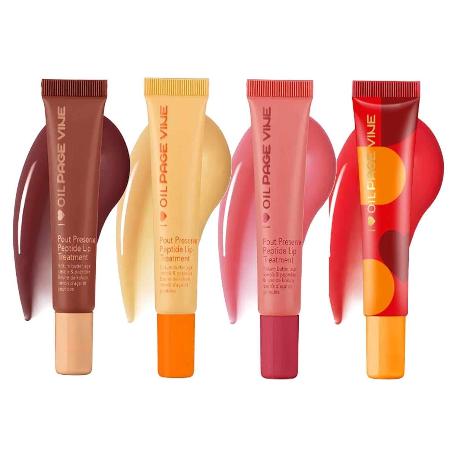 Set de 4 Brillos Labiales de Gel WHHWM - Hidratantes y Tinte Natural