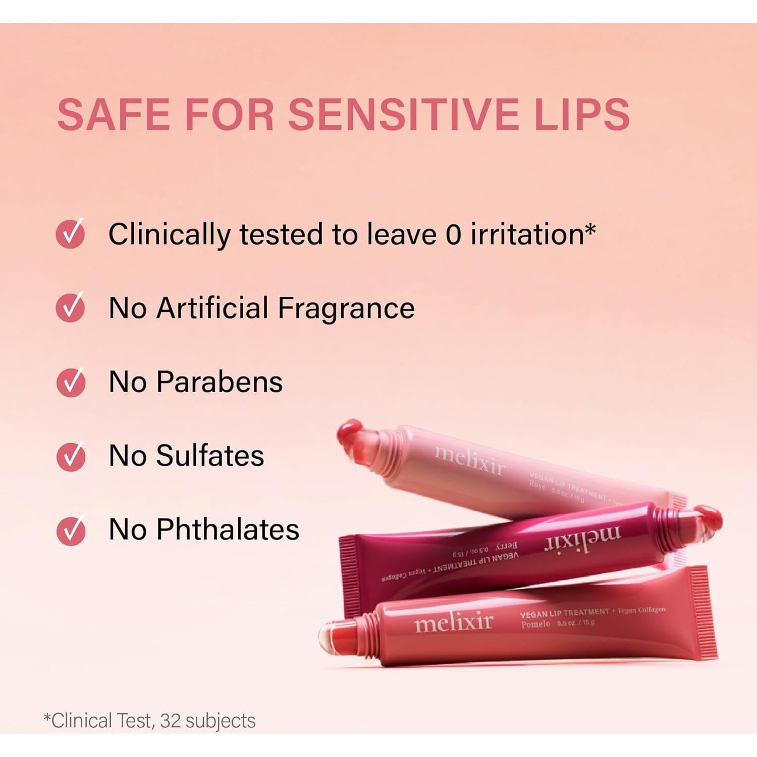 Bálsamo Labial Vegano Melixir 15g - Hidratante y Brillante Rosa