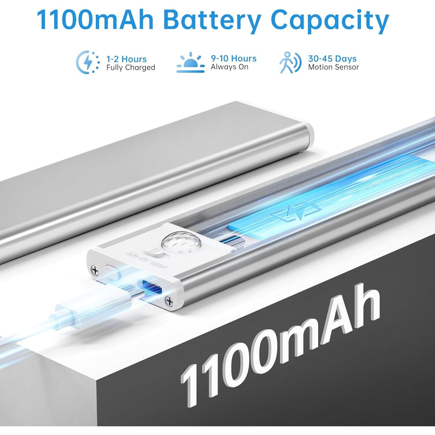 Luz Bajo Gabinete PZSUNLY 34 LED Recargable 1100mAh 5 Pzas