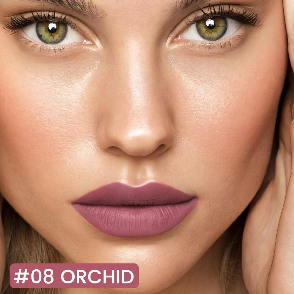 Lápiz Labial Líquido Kaely 08 Orquídea 24 Horas Vegano