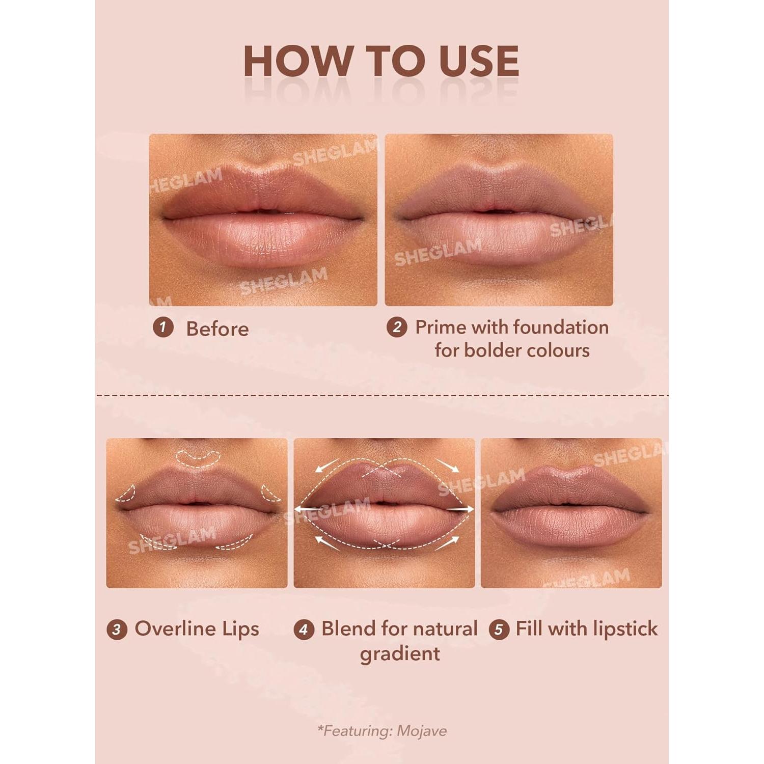 Lápiz de Labios SHEGLAM Crema Mate Alta Pigmentación Neutro