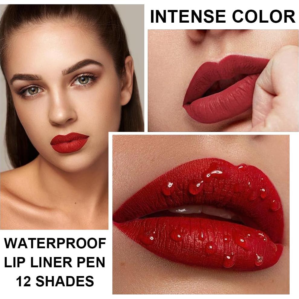 Juego de 12 Lápices Labiales KIMIEYE Mate Alta Pigmentación