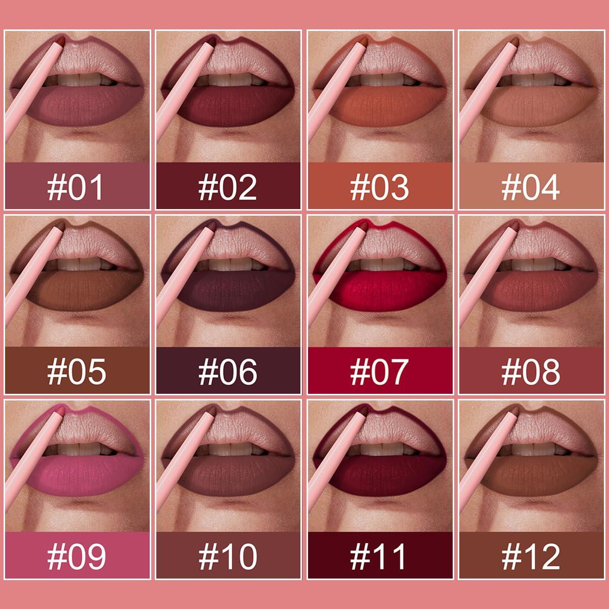 Kit de Lápiz Labial Retráctil KIMIEYE 12 Colores Mate