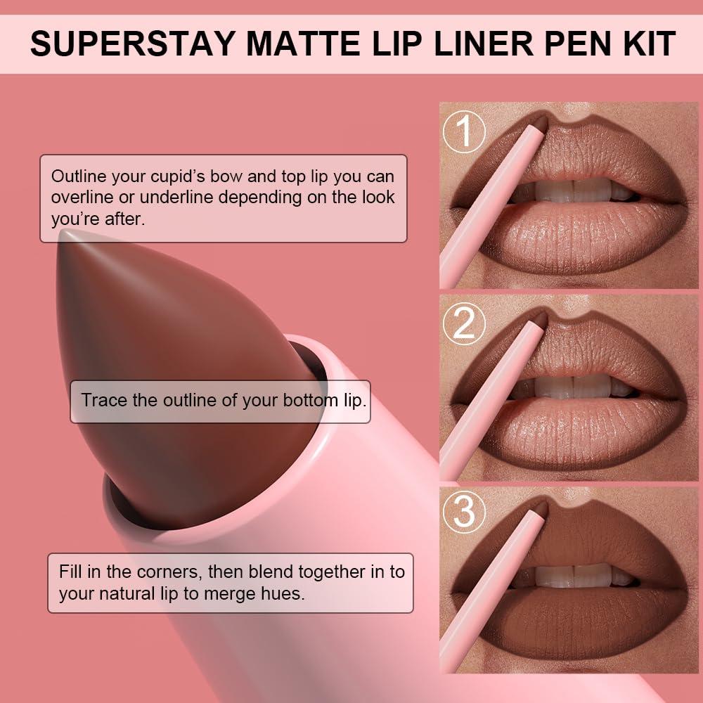 Kit de Lápiz Labial Retráctil KIMIEYE 12 Colores Mate