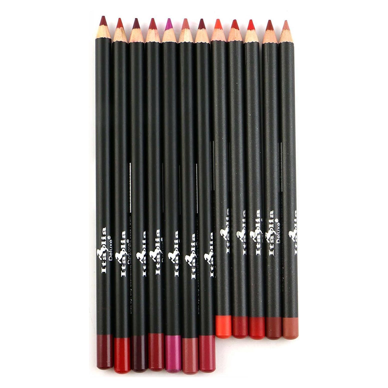 Juego de 12 lápices labiales ultra finos Italia Deluxe