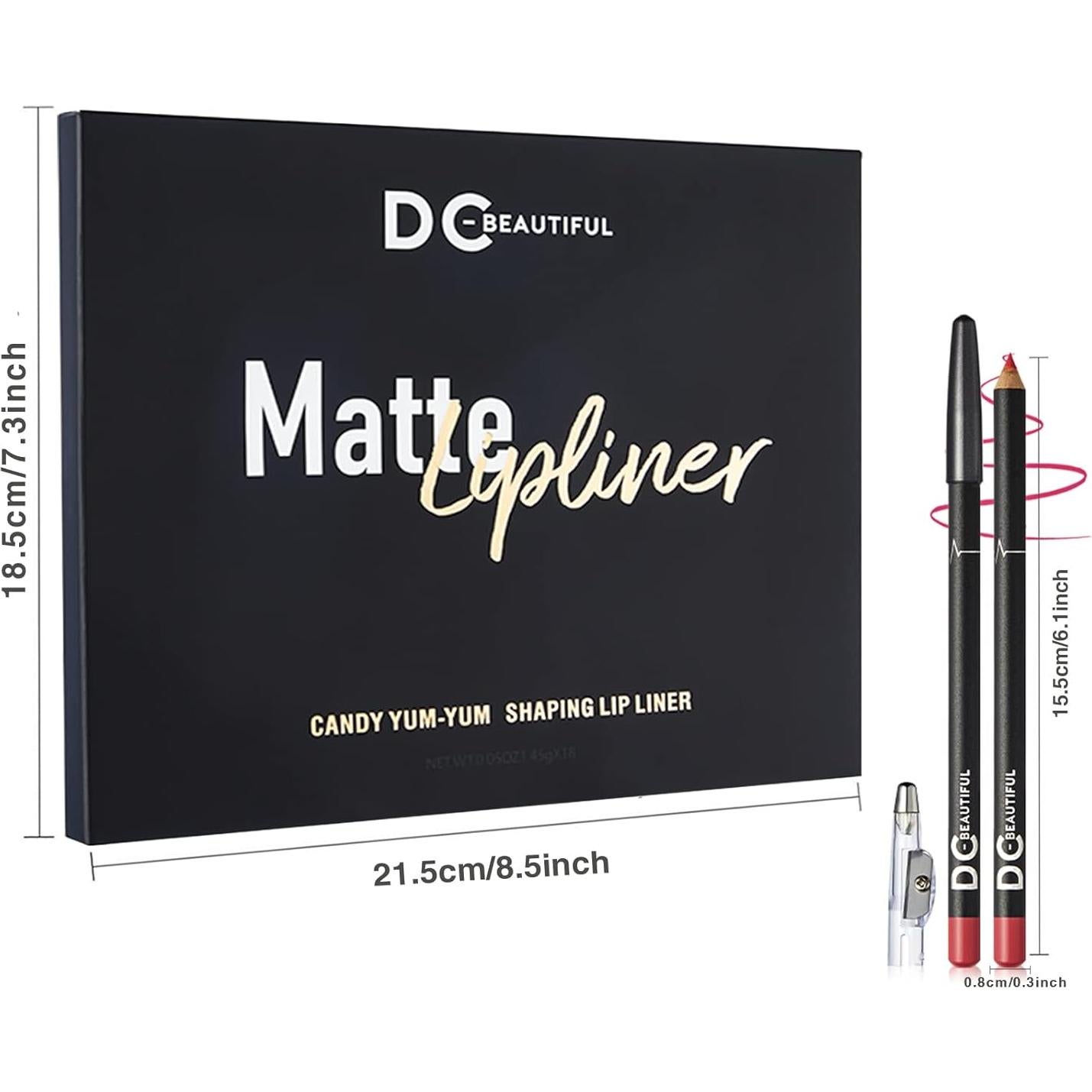 Set de 18 Lápices Labiales DC-BEAUTIFUL Impermeables